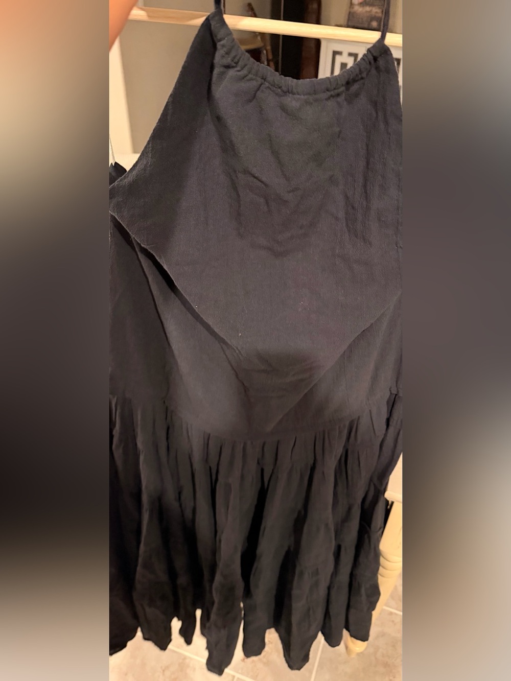 Free People Black Tiered Halter Maxi Dress Size Large - Picture 8 of 11